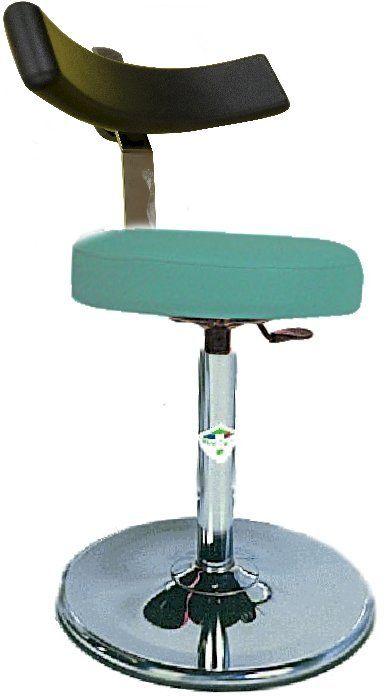 TABOURET TÉLESCOPIQUE SUR SOCLE ROND CHROMÉ + DOSSIER