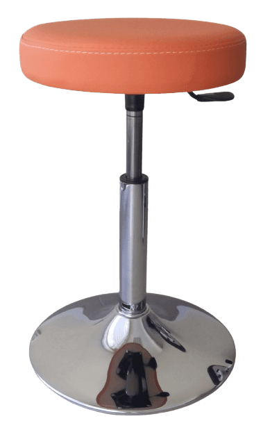 TABOURET TÉLESCOPIQUE SUR SOCLE ROND CHROMÉ