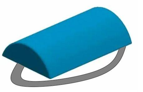 COUSSIN DEMI-CYLINDRIQUE (L. 50 x ø18 x ep 9 cm) avec sangle